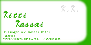 kitti kassai business card